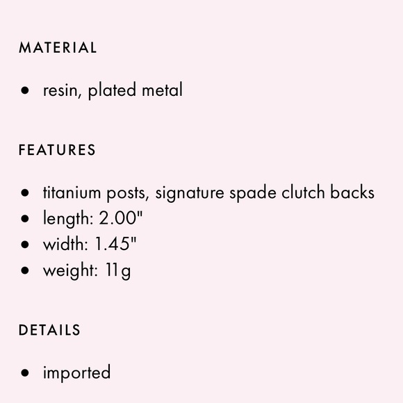 $78 Kate Spade garden botanical resin hoops pink - Picture 5 of 6